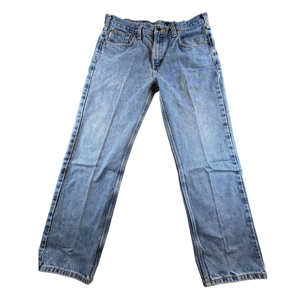 Carhartt B480 DVB Relaxed Fit Tapered Leg Jeans Mens 36x30 Blue Denim